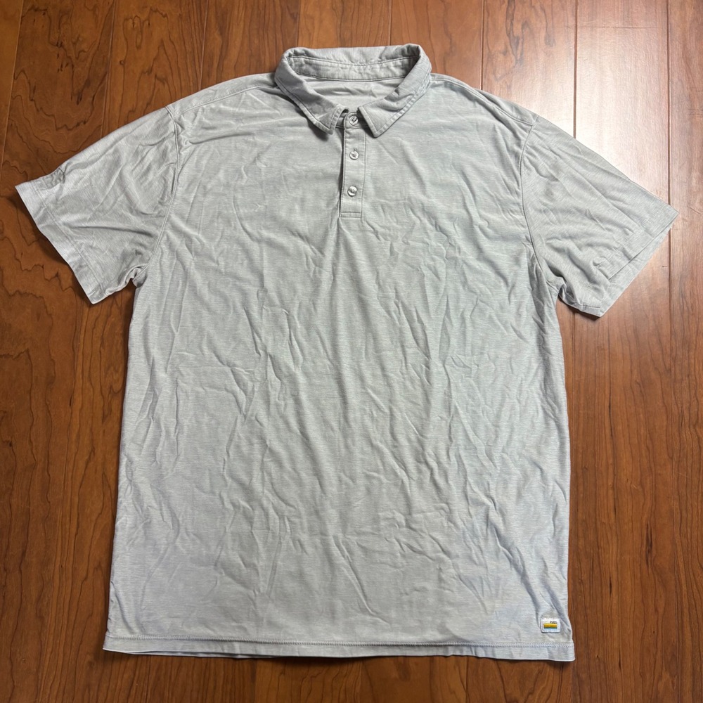 Vuori Strato Tech Polo Mens XL Light Heather Grey V188 Short Sleeve Performance